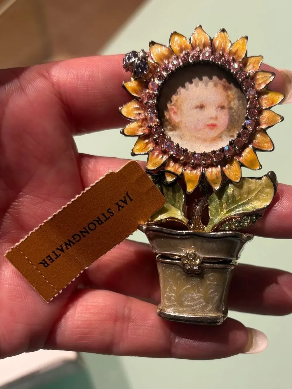 JAY STRONGWATER Vintage Allegra sunflower pot mini frame box NWT